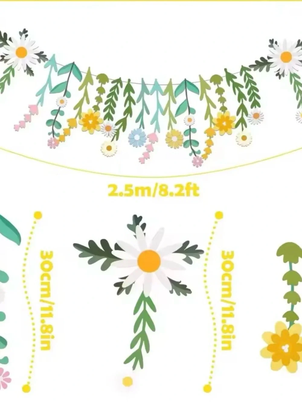 Happy Retirement Floral Banner and Garland Set 2 table runner - Multicolor